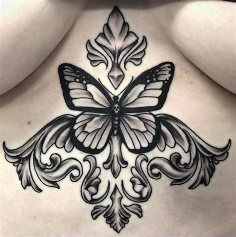 moth under breast tattoo|24 Under breast tattoos ideas 